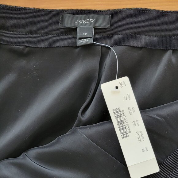 NWT J. Crew Black/Grey Wool Houndstooth Lined Pencil Skirt - 12 - Picture 5 of 7
